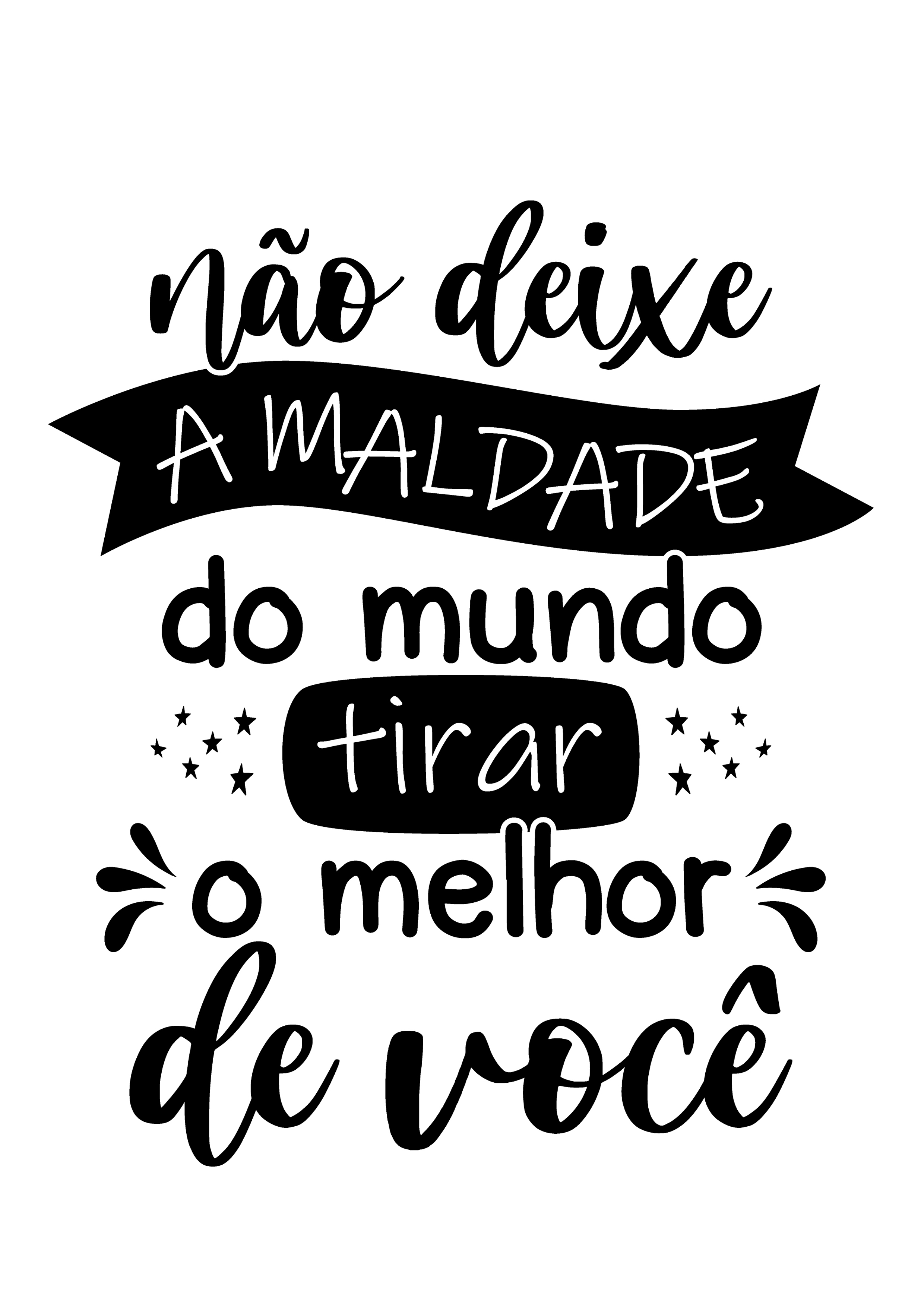 Arte de frase pronta para estampar