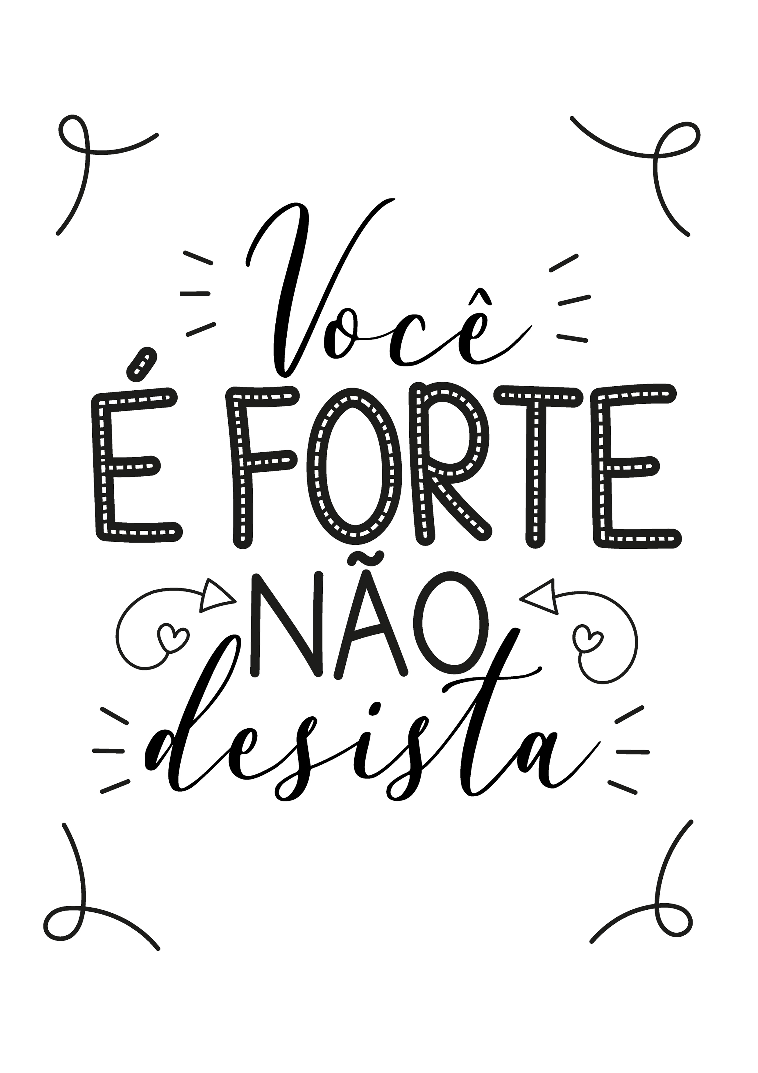 Arte de frase pronta para estampar